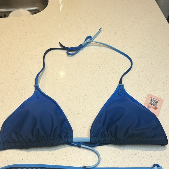 Triangle Gradient Blue Low Cut Bikini Women size M - Picture 5 of 14